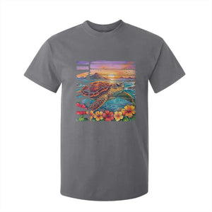Hawaii Sea Turtle T Shirt For Kid Tropical Sunset Island Vacation Gift TS12 Charcoal Print Your Wear