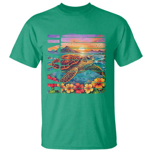 Hawaii Sea Turtle T Shirt Tropical Sunset Island Vacation Gift TS12 Irish Green Print Your Wear