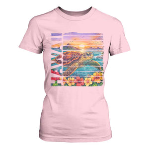 Hawaii Sea Turtle T Shirt For Women Tropical Sunset Island Vacation Gift TS12 Light Pink Print Your Wear