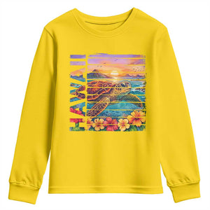 Hawaii Sea Turtle Youth Sweatshirt Tropical Sunset Island Vacation Gift TS12 Daisy Print Your Wear