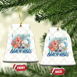Beach Vibes Ceramic Ornament Floral Seashell Coastal Vacation Graphic TS12 Print Your Wear