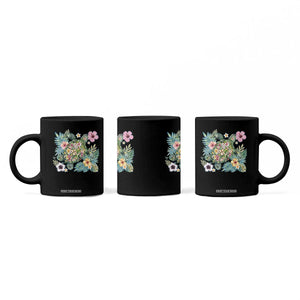 Floral Summer Turtle Coffee Mug Preppy Tropical Coastal Beach Graphic