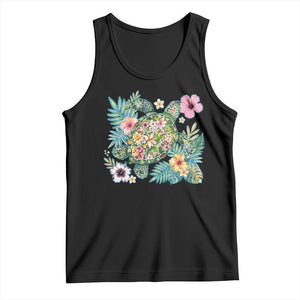 Floral Summer Turtle Tank Top Preppy Tropical Coastal Beach Graphic