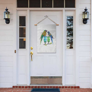 Hawaiian Parrots Drinking Margaritas Garden Flag Beach Vacation Gift