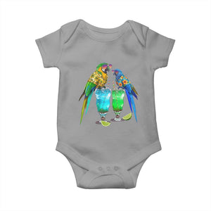 Hawaiian Parrots Drinking Margaritas Baby Onesie Beach Vacation Gift TS12 Sport Gray Print Your Wear