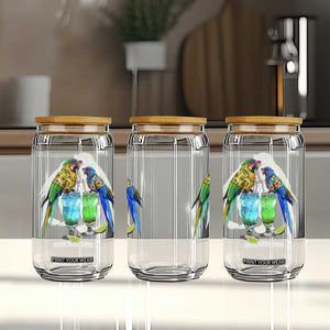 Hawaiian Parrots Drinking Margaritas Glass Can Beach Vacation Gift TS12 Print Your Wear