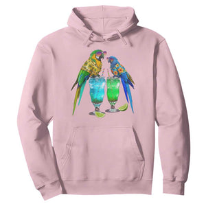 Hawaiian Parrots Drinking Margaritas Hoodie Beach Vacation Gift TS12 Light Pink Print Your Wear
