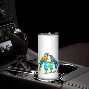 Hawaiian Parrots Drinking Margaritas Skinny Tumbler Beach Vacation Gift TS12 Print Your Wear