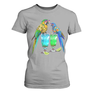 Hawaiian Parrots Drinking Margaritas T Shirt For Women Beach Vacation Gift TS12 Sport Gray Print Your Wear