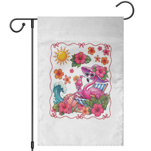 Funny Flamingo Tropical Floral Summer Vacation Graphic Garden Flag TS12 White Print Your Wear