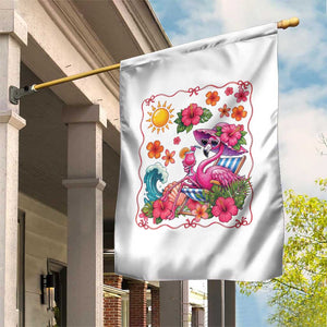 Funny Flamingo Tropical Floral Summer Vacation Graphic Garden Flag TS12 Print Your Wear