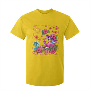 Funny Flamingo Tropical Floral Summer Vacation Graphic T Shirt For Kid TS12 Daisy Print Your Wear