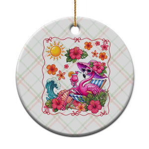 Funny Flamingo Tropical Floral Summer Vacation Graphic Ceramic Ornament TS12 1pc Christmas Plaid Print Your Wear