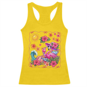 Funny Flamingo Tropical Floral Summer Vacation Graphic Racerback Tank Top TS12 Daisy Print Your Wear