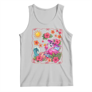 Funny Flamingo Tropical Floral Summer Vacation Graphic Tank Top