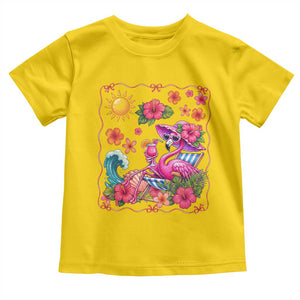 Funny Flamingo Tropical Floral Summer Vacation Graphic Toddler T Shirt TS12 Daisy Print Your Wear