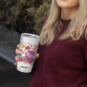 Funny Flamingo Tropical Floral Summer Vacation Graphic Tumbler Cup TS12 Print Your Wear