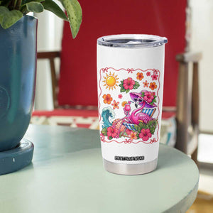 Funny Flamingo Tropical Floral Summer Vacation Graphic Tumbler Cup TS12 Print Your Wear