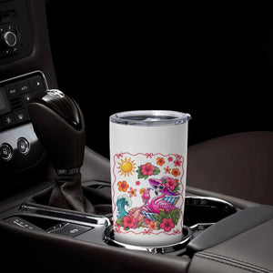 Funny Flamingo Tropical Floral Summer Vacation Graphic Tumbler Cup TS12 Print Your Wear