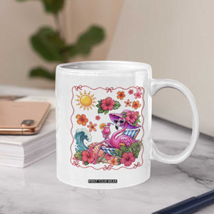 Funny Flamingo Tropical Floral Summer Vacation Graphic Coffee Mug TS12 Print Your Wear