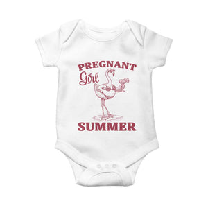 Flamingo Pregnancy Announcement Baby Onesie Summer Beach Mom To Be Gift TS12 White Print Your Wear