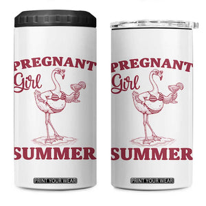 Flamingo Pregnancy Announcement 4 in 1 Can Cooler Tumbler Summer Beach Mom To Be Gift TS12 One Size: 16 oz White Print Your Wear