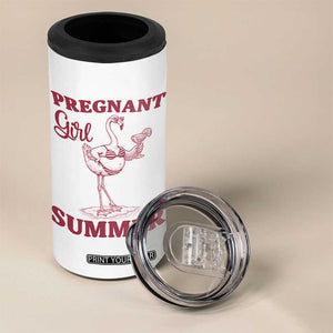 Flamingo Pregnancy Announcement 4 in 1 Can Cooler Tumbler Summer Beach Mom To Be Gift TS12 Print Your Wear