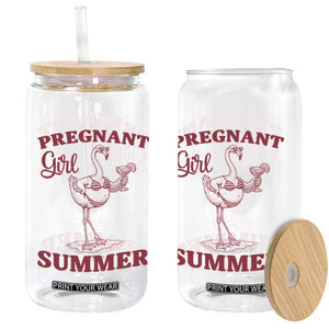 Flamingo Pregnancy Announcement Glass Can Summer Beach Mom To Be Gift TS12 Print Your Wear