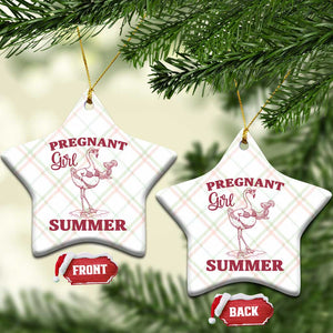 Flamingo Pregnancy Announcement Ceramic Ornament Summer Beach Mom To Be Gift TS12 Print Your Wear