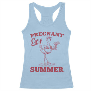Flamingo Pregnancy Announcement Racerback Tank Top Summer Beach Mom To Be Gift TS12 Light Blue Print Your Wear