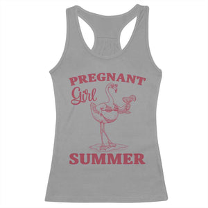 Flamingo Pregnancy Announcement Racerback Tank Top Summer Beach Mom To Be Gift TS12 Sport Gray Print Your Wear