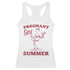 Flamingo Pregnancy Announcement Racerback Tank Top Summer Beach Mom To Be Gift TS12 White Print Your Wear