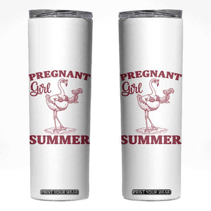 Flamingo Pregnancy Announcement Skinny Tumbler Summer Beach Mom To Be Gift TS12 White Print Your Wear
