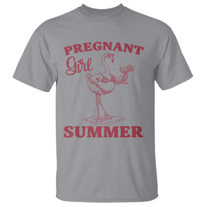 Flamingo Pregnancy Announcement T Shirt Summer Beach Mom To Be Gift TS12 Sport Gray Print Your Wear