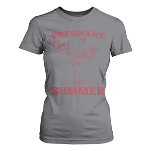 Flamingo Pregnancy Announcement T Shirt For Women Summer Beach Mom To Be Gift TS12 Charcoal Print Your Wear