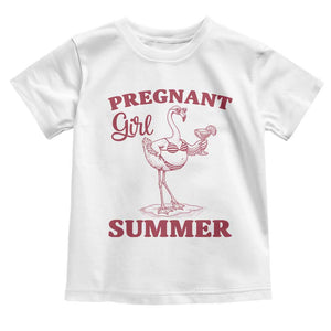 Flamingo Pregnancy Announcement Toddler T Shirt Summer Beach Mom To Be Gift TS12 White Print Your Wear
