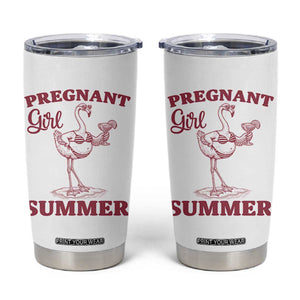 Flamingo Pregnancy Announcement Tumbler Cup Summer Beach Mom To Be Gift TS12 White Print Your Wear