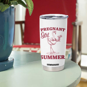 Flamingo Pregnancy Announcement Tumbler Cup Summer Beach Mom To Be Gift TS12 Print Your Wear
