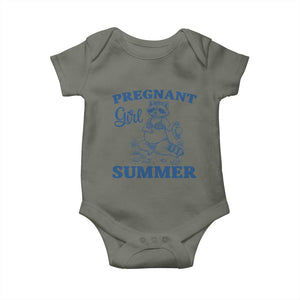 Raccoon Pregnancy Announcement Baby Onesie Summer Beach Mom To Be Gift TS12 Military Green Print Your Wear