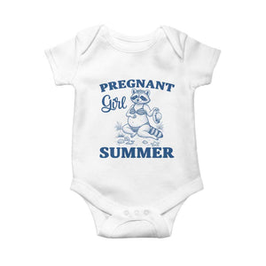 Raccoon Pregnancy Announcement Baby Onesie Summer Beach Mom To Be Gift TS12 White Print Your Wear