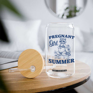 Raccoon Pregnancy Announcement Glass Can Summer Beach Mom To Be Gift TS12 Print Your Wear