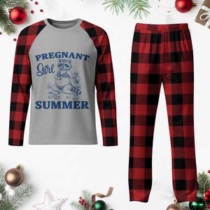 Raccoon Pregnancy Announcement Plaid Pajama Set Summer Beach Mom To Be Gift TS12 Buffalo Plaid Print Your Wear