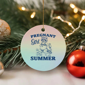 Raccoon Pregnancy Announcement Ceramic Ornament Summer Beach Mom To Be Gift TS12 1pc Pastel Print Your Wear