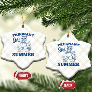 Raccoon Pregnancy Announcement Ceramic Ornament Summer Beach Mom To Be Gift TS12 Print Your Wear