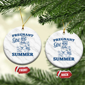 Raccoon Pregnancy Announcement Ceramic Ornament Summer Beach Mom To Be Gift TS12 1pc White Marble Print Your Wear