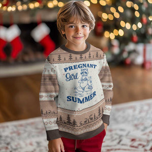 Raccoon Pregnancy Announcement Ugly Christmas Sweater Summer Beach Mom To Be Gift TS12 Mocha Mousse Print Your Wear