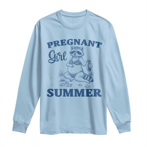 Raccoon Pregnancy Announcement Long Sleeve Shirt Summer Beach Mom To Be Gift TS12 Light Blue Print Your Wear