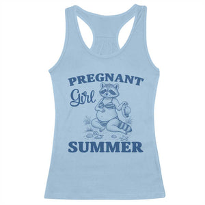 Raccoon Pregnancy Announcement Racerback Tank Top Summer Beach Mom To Be Gift TS12 Light Blue Print Your Wear