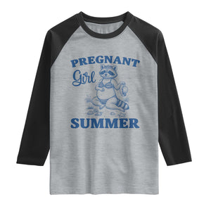 Raccoon Pregnancy Announcement Raglan Shirt Summer Beach Mom To Be Gift