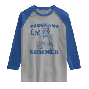 Raccoon Pregnancy Announcement Raglan Shirt Summer Beach Mom To Be Gift